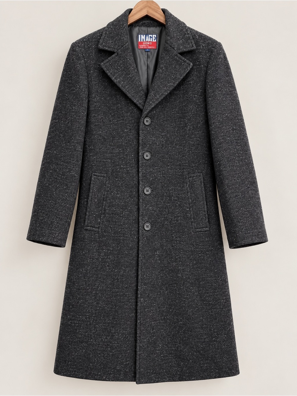 Vintage Charcoal Wool Blend Long Coat Men’s L Women’s M/L